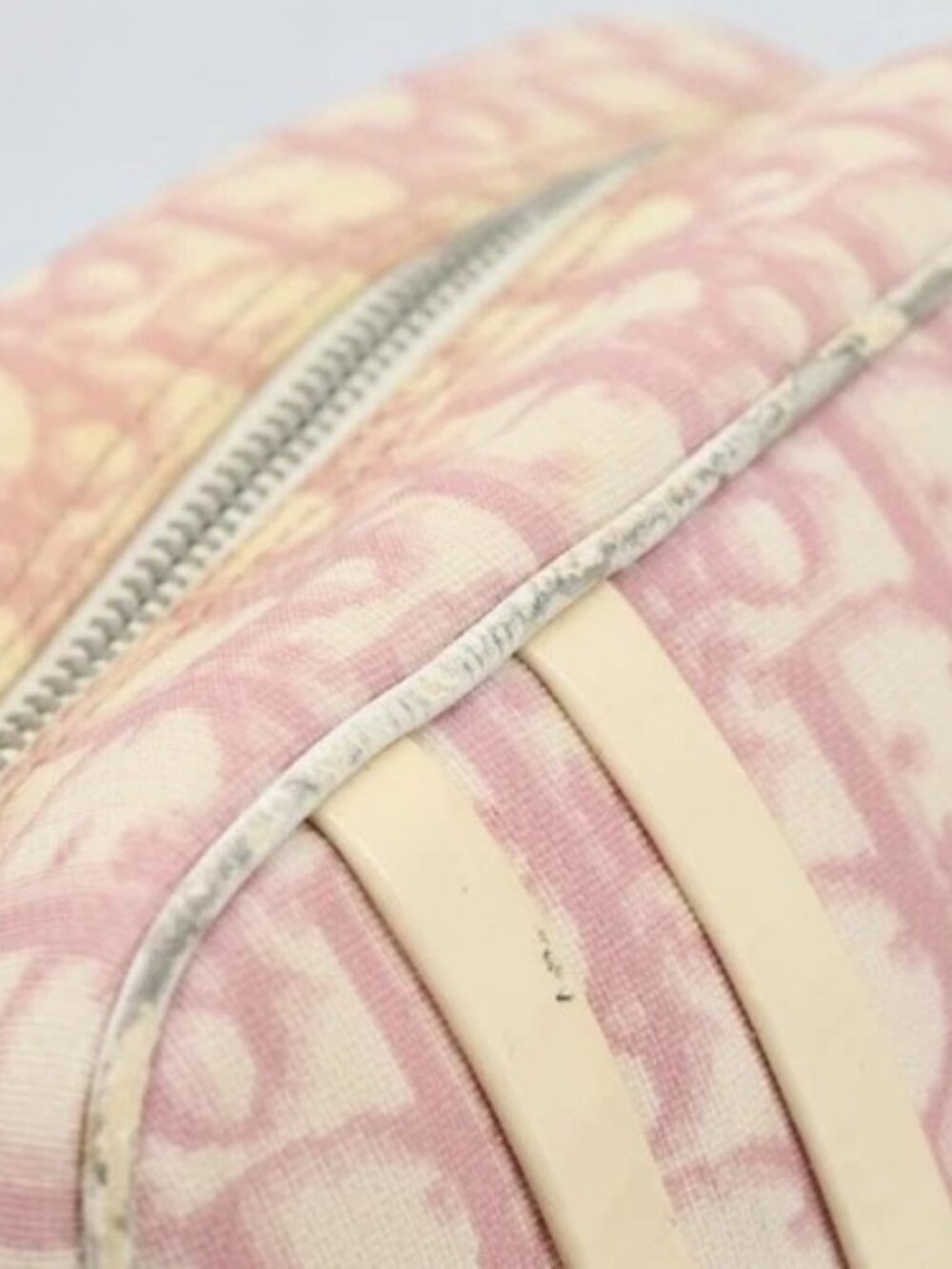 Christian Dior Trotter Canvas Shoulder Bag PVC Pink Silver Auth BA13409 - Picture 10 of 16